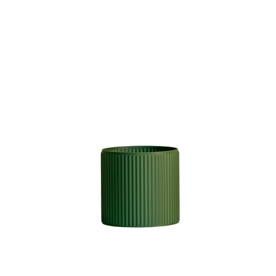 Olíva zöld, barázdált pici virágtartó "Olive Mini Pot"
