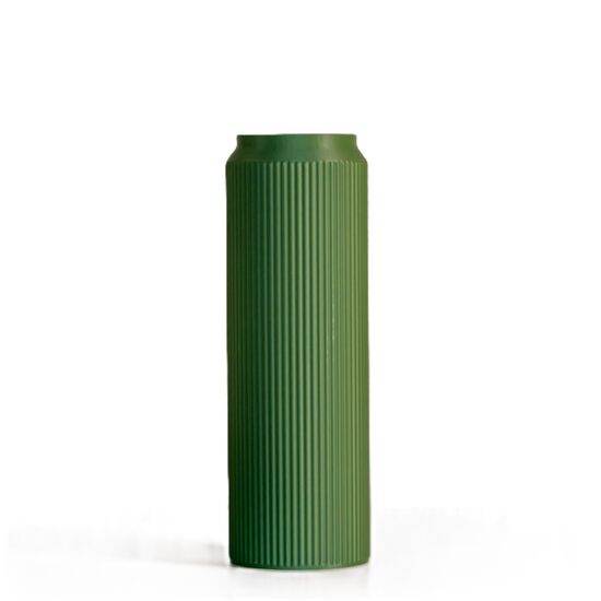 Olíva zöld, modern bordázott váza "Olive Line Vase"
